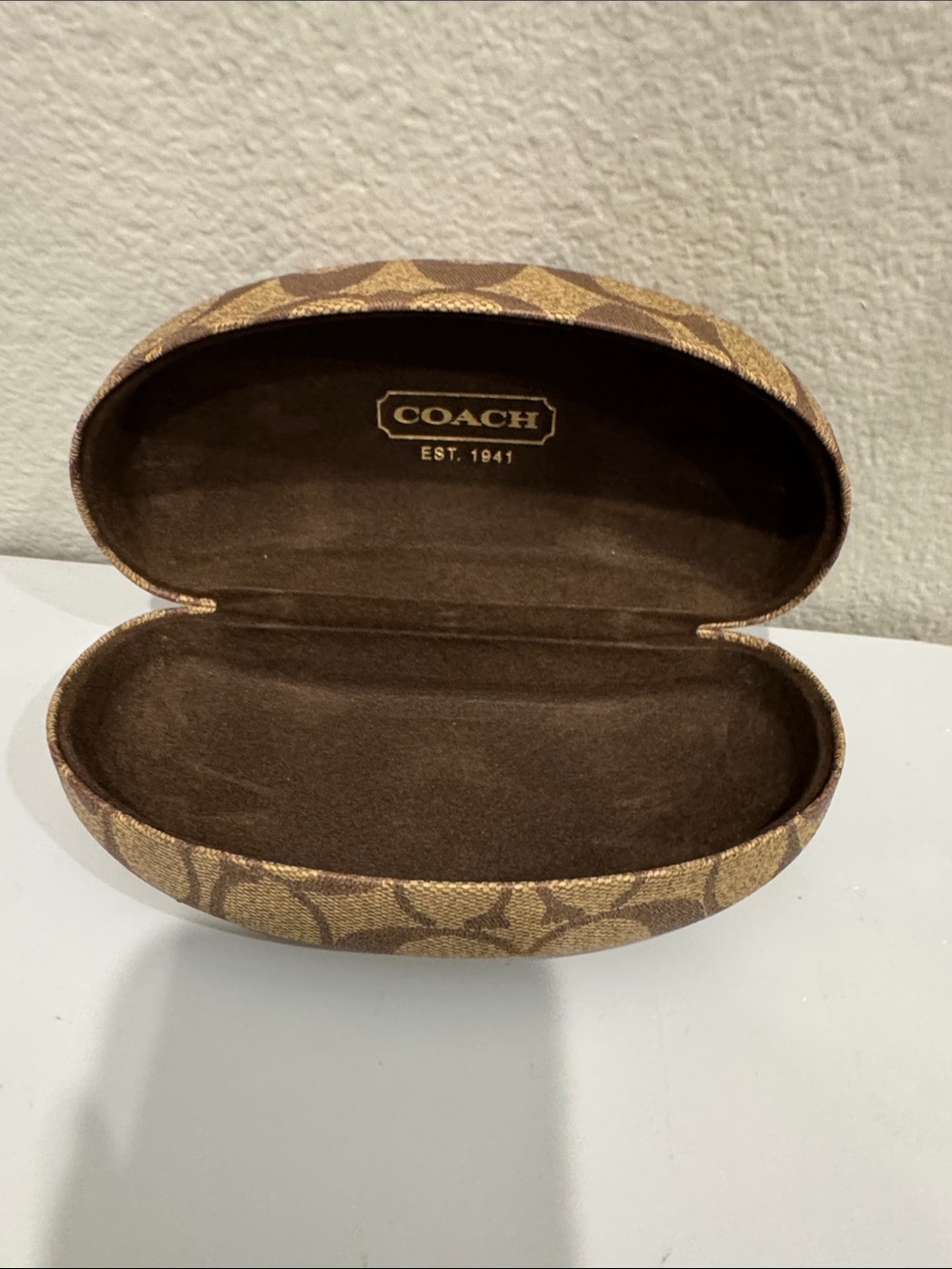 Coach Brown Signature Pattern Sunglasses Case